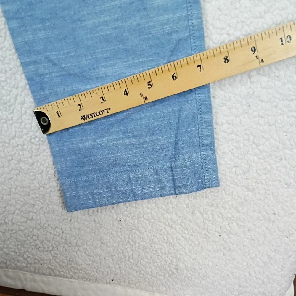 J. Crew Pants Slim Men 33x32 Blue Flex Cotton Stretch Chino Slub Casual Trousers